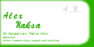 alex maksa business card